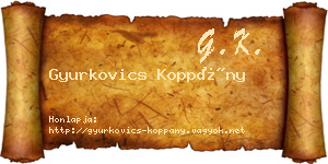 Gyurkovics Koppány névjegykártya